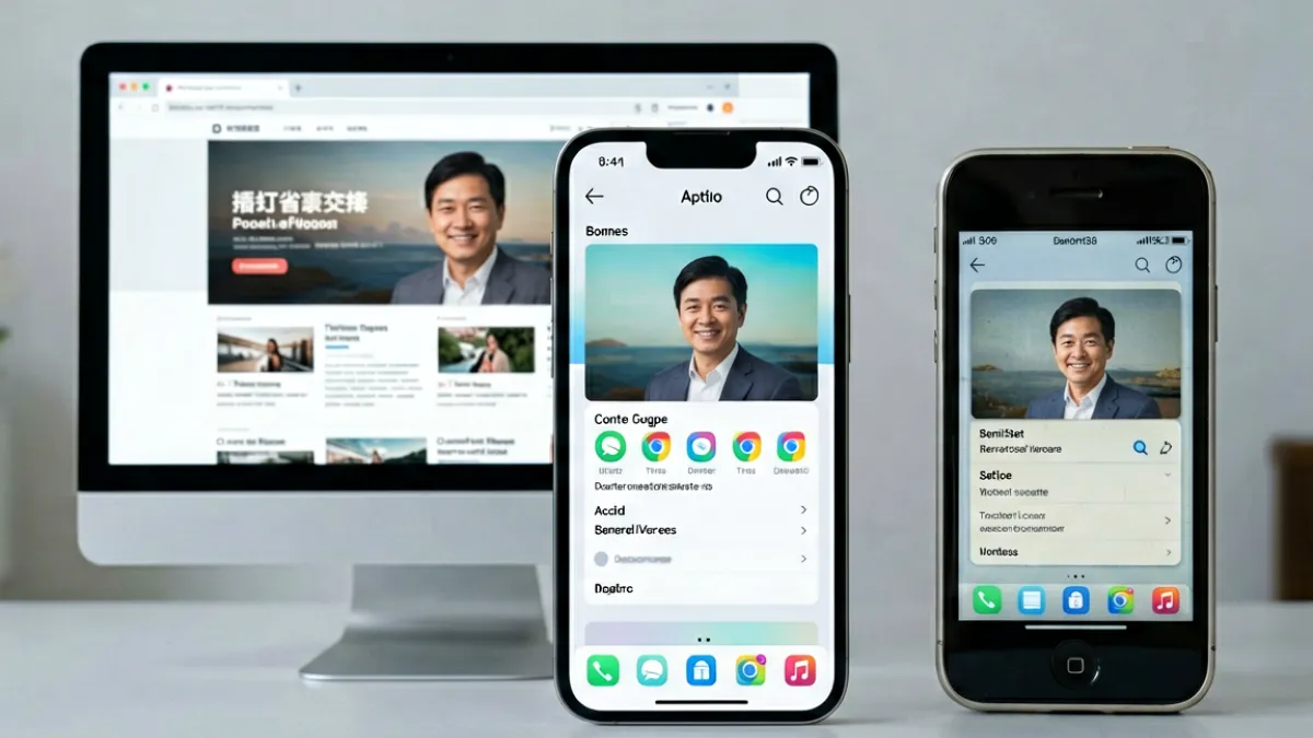 三个版本在手机和电脑屏幕上的并排展示，直观呈现糖心网页版与App版界面风格的差异